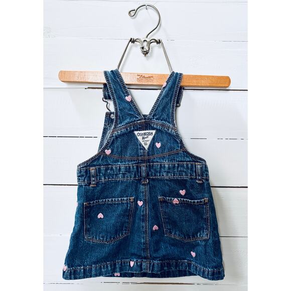 Toddler Girls' OshKosh Denim Hearts Dress, Size 18 months - Picture 2 of 2